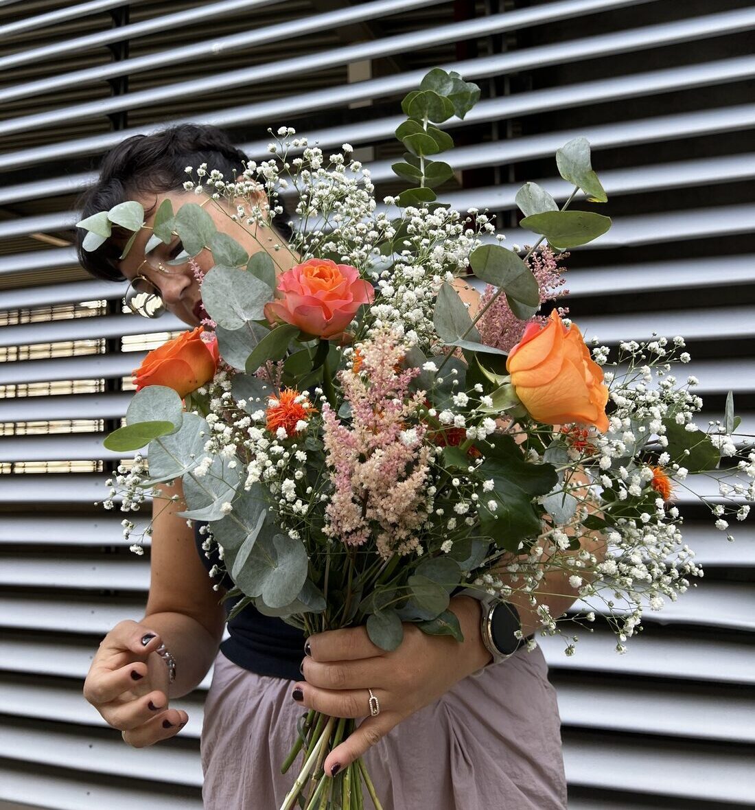 ramo de flores frescas para secar